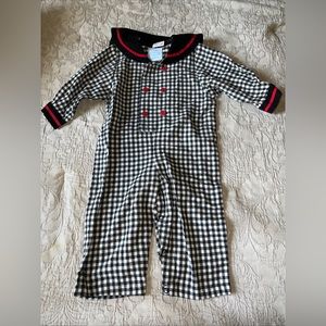 Cottontail Original Girl Red Black Romper Long Sleeve  18m